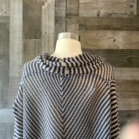 BCBGMaxAzria tan navy stripes open cardigan XSmall western coastal cowgirl fall - Picture 4 of 10